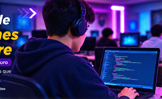 Estudiante trabajando en programación